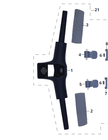 Manubrio per monopattino elettrico Fantic TX1 / TX2 ALU grigio antracite
