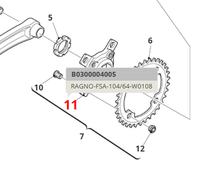 Ragno/spider per motori Brose Fantic BOOST FSA W0001 nero