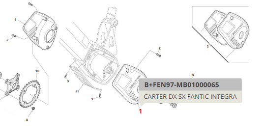 Carter motore Fantic Integra lato sinistra + lato destro nero