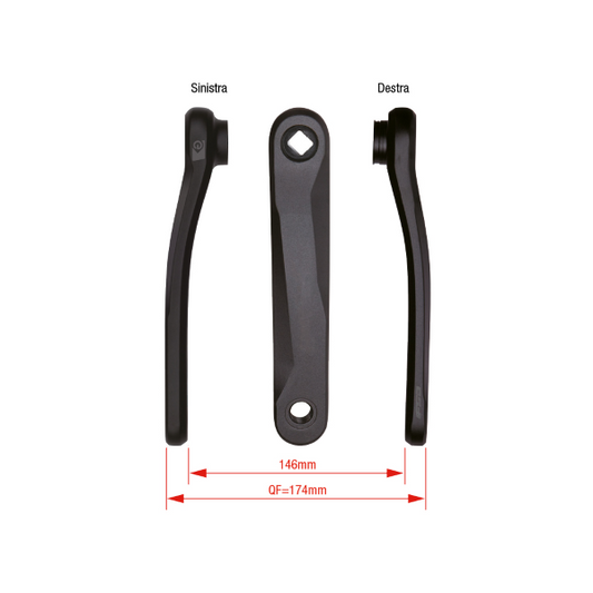 Coppia pedivelle CK-745/JIS 170mm perno quadro comp. per e-bike