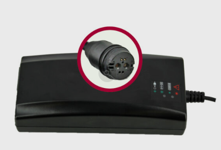Caricabatterie per batteria BMZ Fantic 630Wh e 417Wh 42V 4A connettore magnetico cilindrico