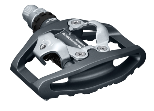 Pedali ciclismo Shimano PD-EH500 con attacco SPD colore grigio scuro