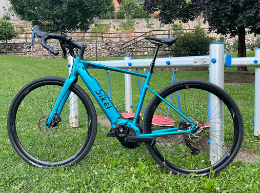 Gravel Bikel ESCAPE taglia L Polini 80Nm 500Wh + 500Wh Blue Reef