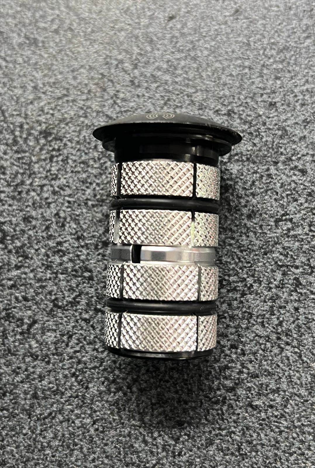 Tappo serie sterzo forcelle carbonio 28,6x23mm alluminio silver - nero