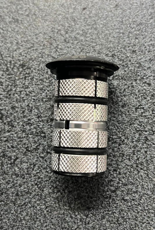 Tappo serie sterzo forcelle carbonio 28,6x23mm alluminio silver - nero